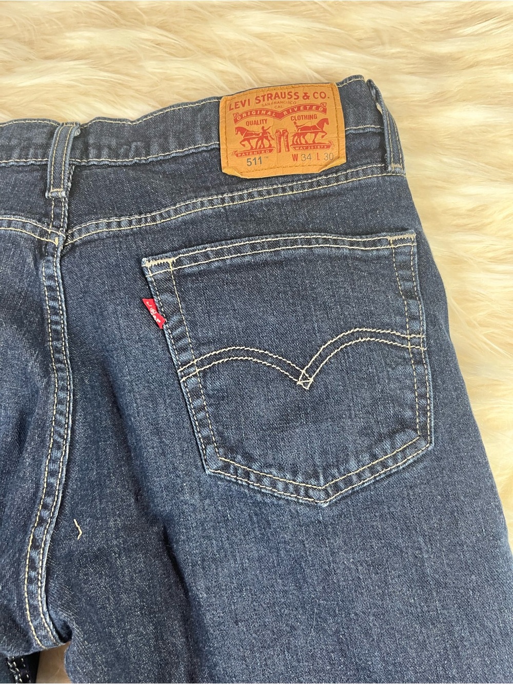 Levi's 511 Jeans Men's 34x29 Mid Rise Slim Fit Dark Wash - Picture 5 of 6